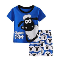 Sheep Cartoon Print Shorts Set