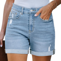 High Rise Denim Shorts – Comfortable and Versatile for Casual Outfits