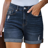 Stretchy Ripped Denim Shorts – Comfortable and Functional