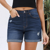 Stretchy Ripped Denim Shorts – Comfortable and Functional