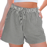Striped Shorts Drawstring Pockets – Comfortable  and Versatile