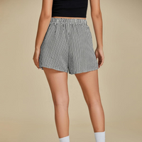 Striped Shorts Drawstring Pockets – Comfortable  and Versatile