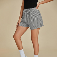 Striped Shorts Drawstring Pockets – Comfortable  and Versatile