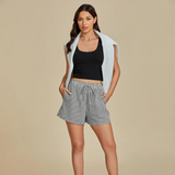 Striped Shorts Drawstring Pockets – Comfortable  and Versatile