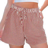 Striped Shorts Drawstring Pockets – Comfortable  and Versatile