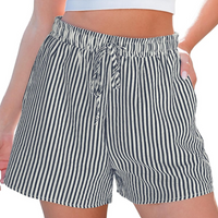 Striped Shorts Drawstring Pockets – Comfortable  and Versatile