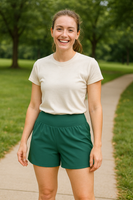Women's Super High Waisted Back Pocket & Side Hidden Pocket 2-in-1 Yoga Shorts 5''-Longer Length