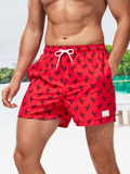 Patched Detail Swim Trunks