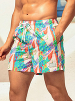 Tie Dye Print Swim Trunks