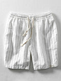 Drawstring Striped Beach Shorts