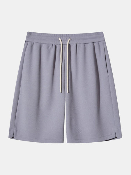 Plain Drawstring Patterned Shorts