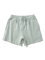 Striped Pattern Jersey Shorts With Drawstring