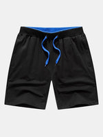 Contrast Elastic Waistband Beach Shorts