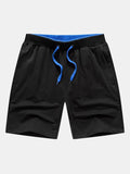 Contrast Elastic Waistband Beach Shorts