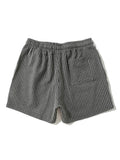 Striped Pattern Jersey Shorts With Drawstring