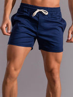 Casual Drawstring Plain Beach Shorts