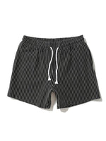 Striped Pattern Jersey Shorts With Drawstring