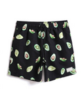 Fruit Print Drawstring Trunks With Letter Patch Detail