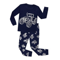 Tractor Print Glow In The Dark Pajama Set - Children Pajamas