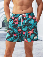 Tropical Print Drawstring Shorts