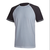 Light Grey With Black Short Sleeve Surfing T-Shirt