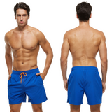 Royal Blue with Orange Draw String Swim Shorts