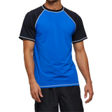 Blue With Black Short Sleeve Surfing T-Shirt