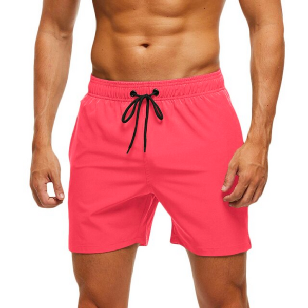 Pink With Black Draw Strings Swim Shorts