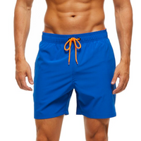 Blue With Orange String Swim Shorts