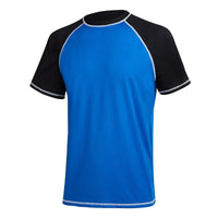 Men's Blue Black Short Sleeve Sports Quick-Dry T-Shirt