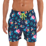 Men's Flower Print Plus Size Drawstring Shorts