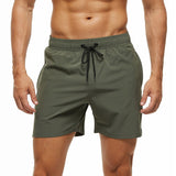 Army Green String Swim Shorts