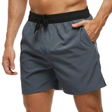 Men's Swim Trunks Quick Dry Beach Shorts with Zipper Pockets and Mesh Lining
