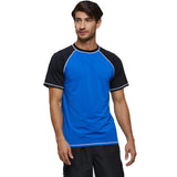 Men's Blue Black Short Sleeve Sports Quick-Dry T-Shirt