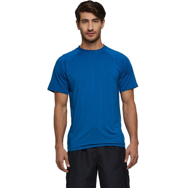Men's Peacock Blue Short Sleeve Sports Quick-Dry T-Shirt