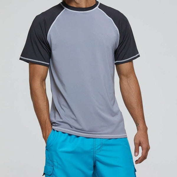 Men's Grey Short Sleeve Sports Quick-Dry T-Shirt